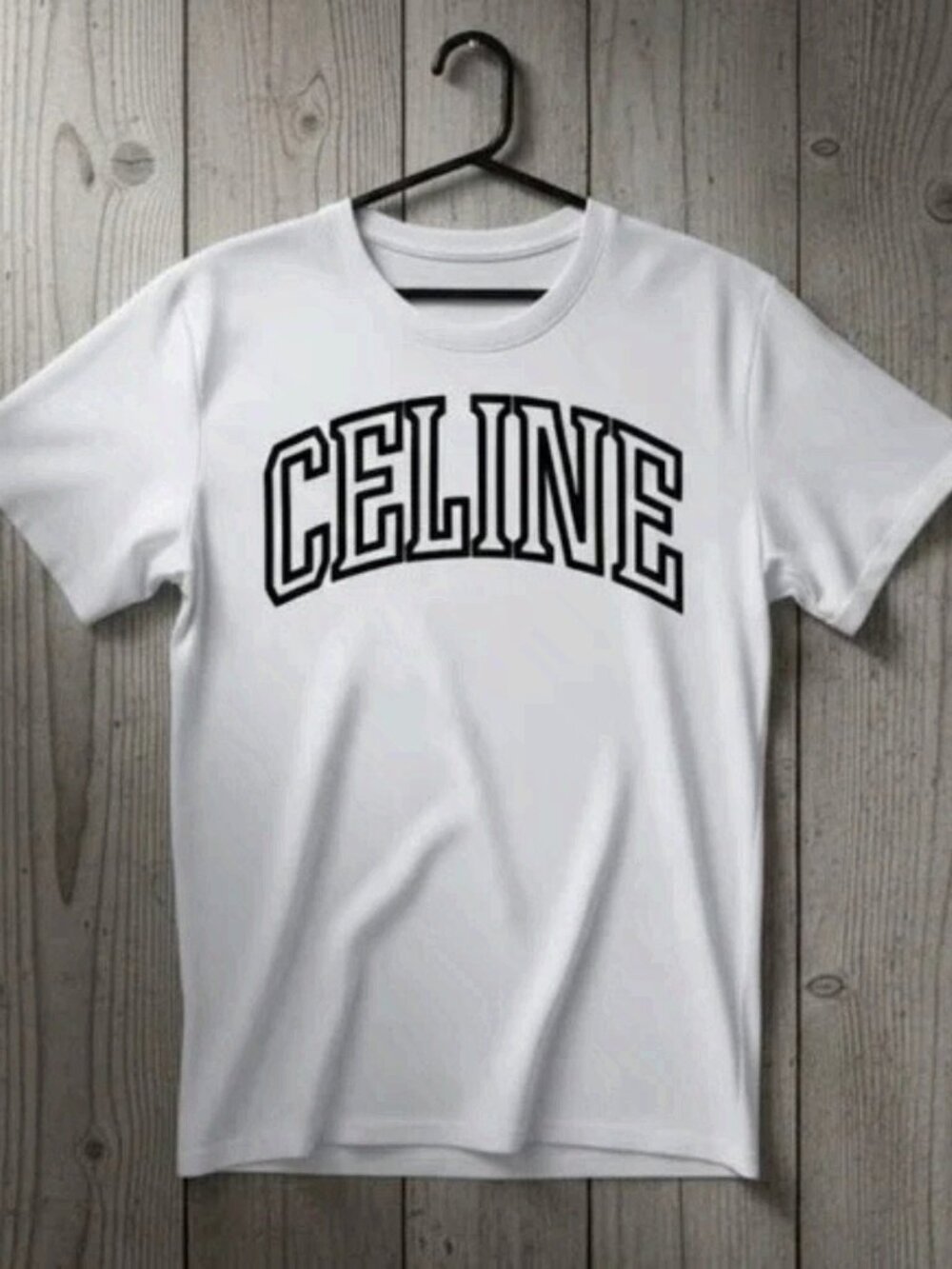 Celine Arched Logo White Cotton Short Sleeve T-Shirt